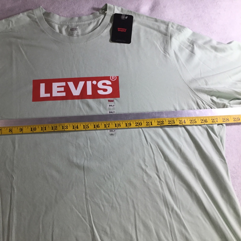 Levi's Mint Green Short Sleeve Tee with Red Logo 3XLT NWT - Picture 10 of 13